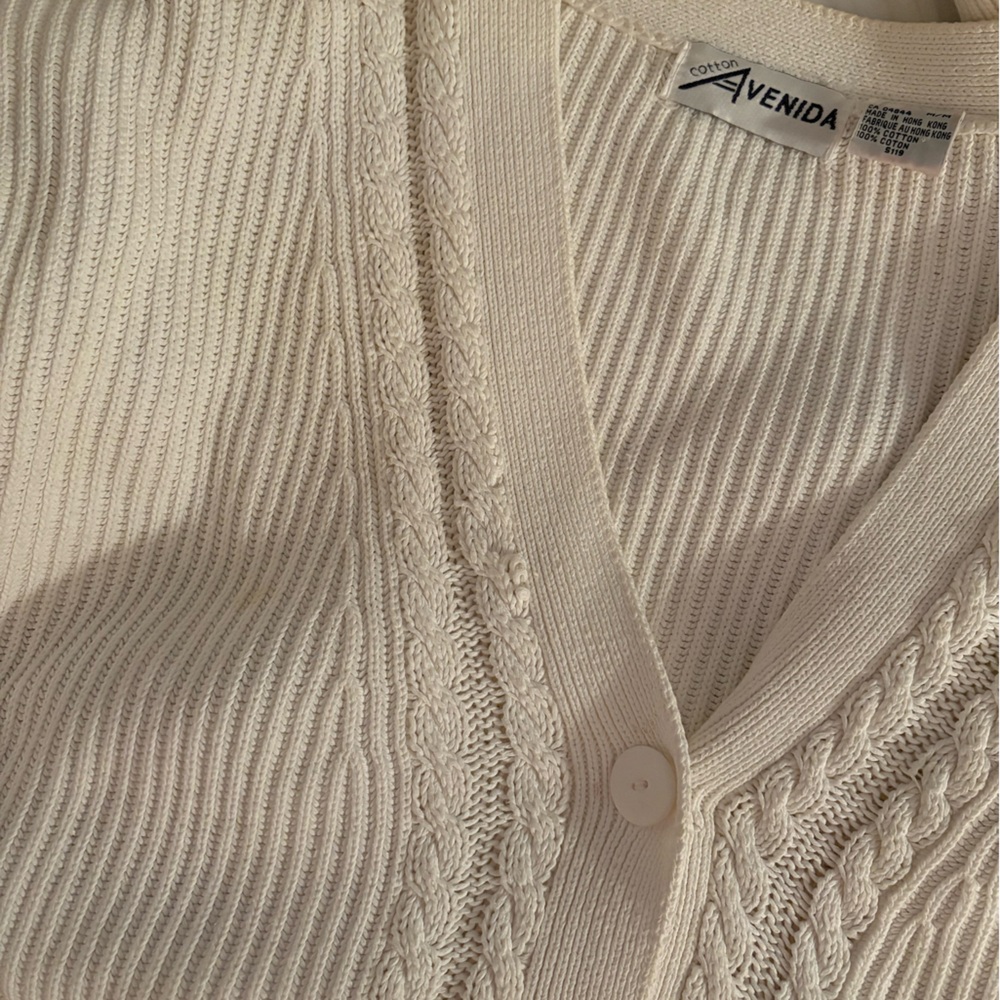 100% cotton white cardigan ੈ✩‧₊˚